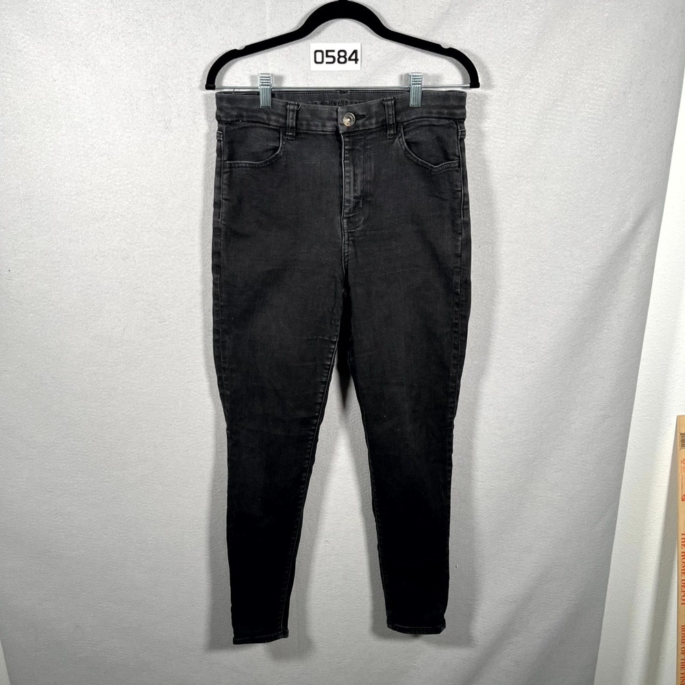 American Eagle Outfitters Next Level Stretch Jeans Womens 30 Black Denim Cotton